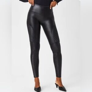 SPANX Sleek Black Faux Leather Leggings